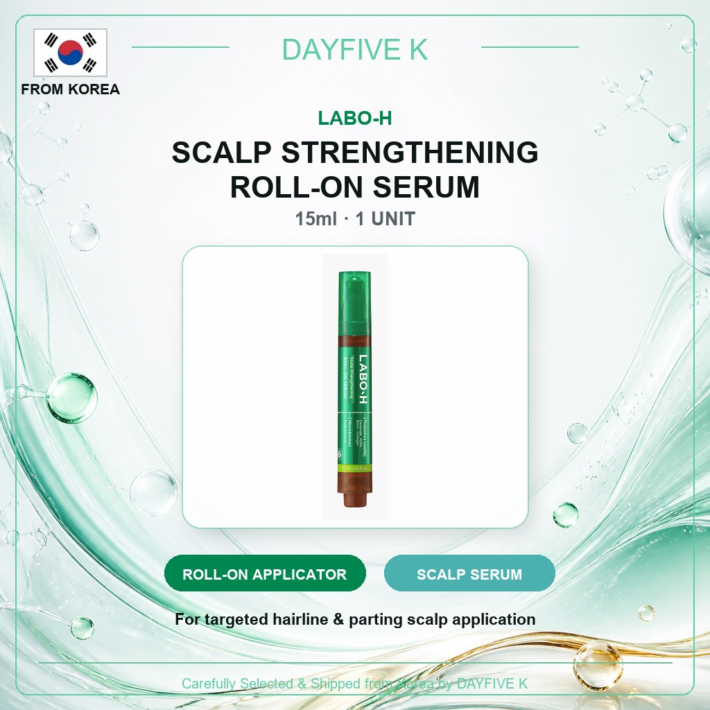 LABO-H Scalp Strengthening Roll-On Serum 15ml ที่ละลายน้ําได้คอลลาเจน 5 กรดไฮยาลูโรนิก Hairline Scal