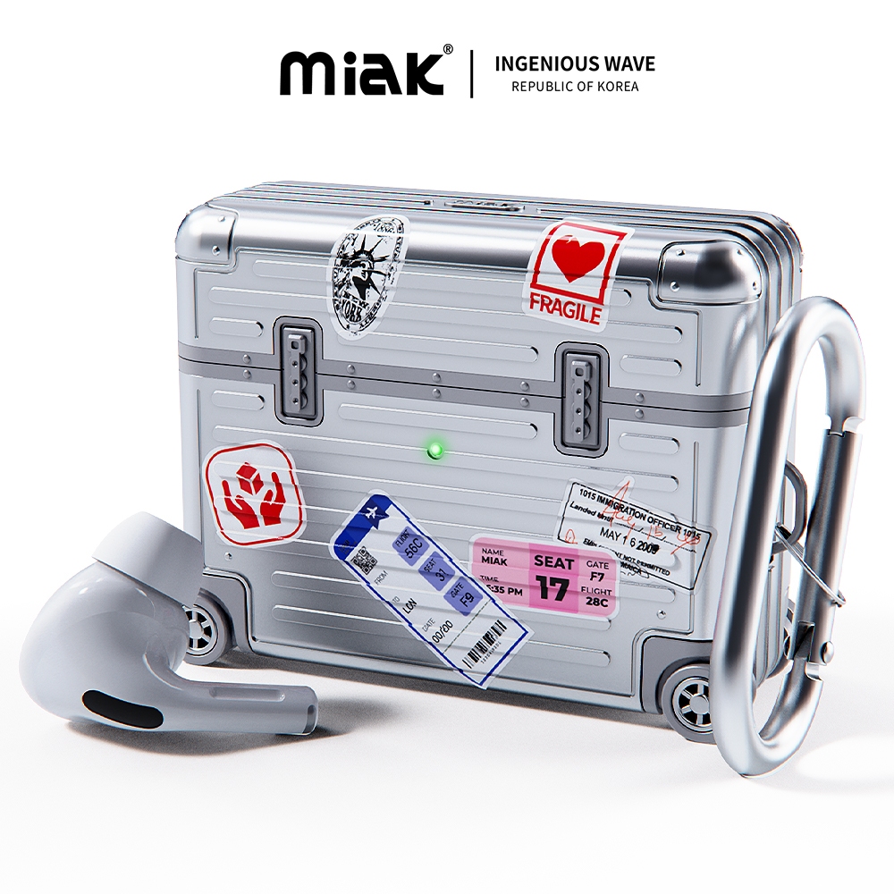 Miak สําหรับ AirPods Pro 3 Pro 2 1 Gen หรือ AirPods 4 3 2 1 กรณีกันกระแทกอุปกรณ์เสริมหูฟังไร้สายพร้อมการออกแบบกระเป๋าเดินทาง