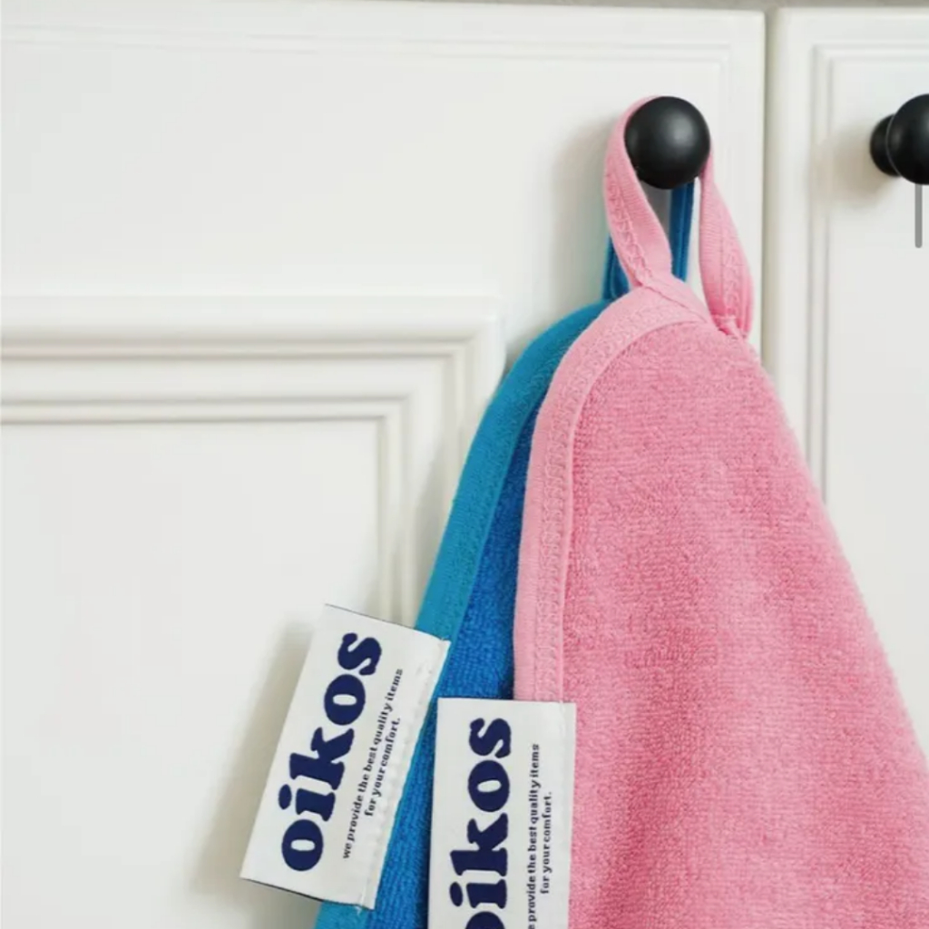[OIKOS] Terry Double-Sided Hand Towel – ผ้าขนหนูแขวนเนื้อนุ่มและหนา (Made in Korea)
