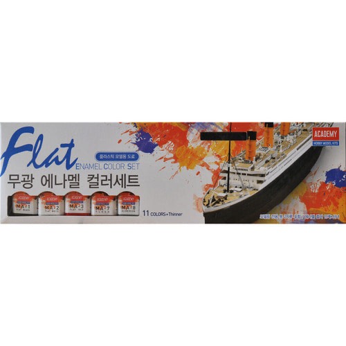 ชุดระบายสีเคลือบ Academy Hobby – 11 สี + ทินเนอร์ + แปรง 2 ชิ้นสําหรับชุดทหารและโมเดล (ตัวละ 10 มล.)