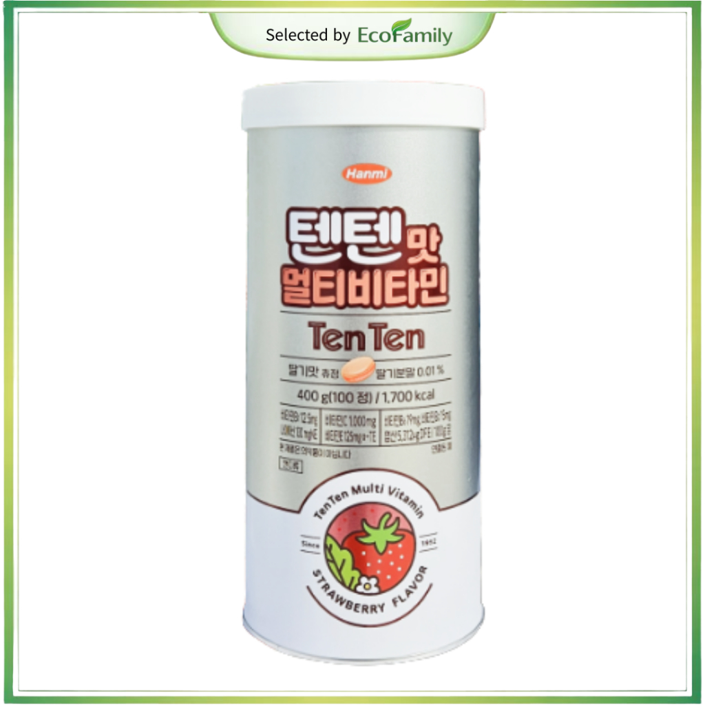 Hanmi TenTen Chewable Multivitamin Strawberry 100 เม็ด - อาหารอเนกประสงค์เพื่อสุขภาพสําหรับเด็กและวั