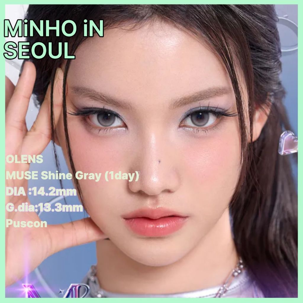 OLENS MUSE shine Grey 1Day – คอนแทคเลนส์สีรายวัน 1 สี 13.3 มม. K-Beauty