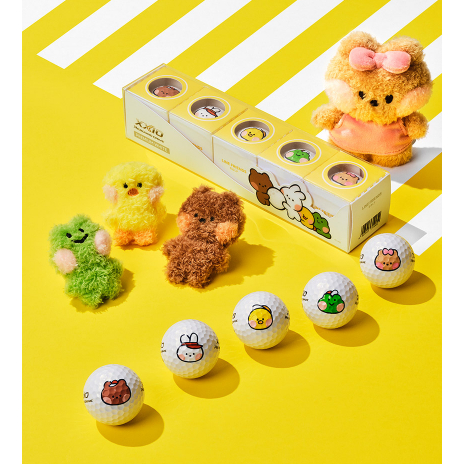 [DUNLOP]ลูกกอล์ฟ 3 ชิ้น XXIO x LINE FRIENDS MININI – ชุดลูก 5 ลูก