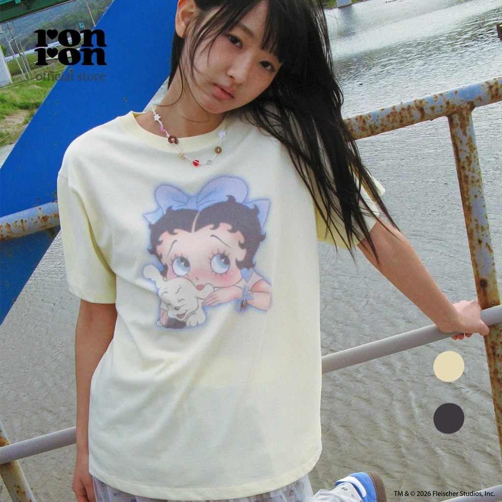 [RONRON] Betty Boop Ribbon Basic Fit T Shirt / 2colors