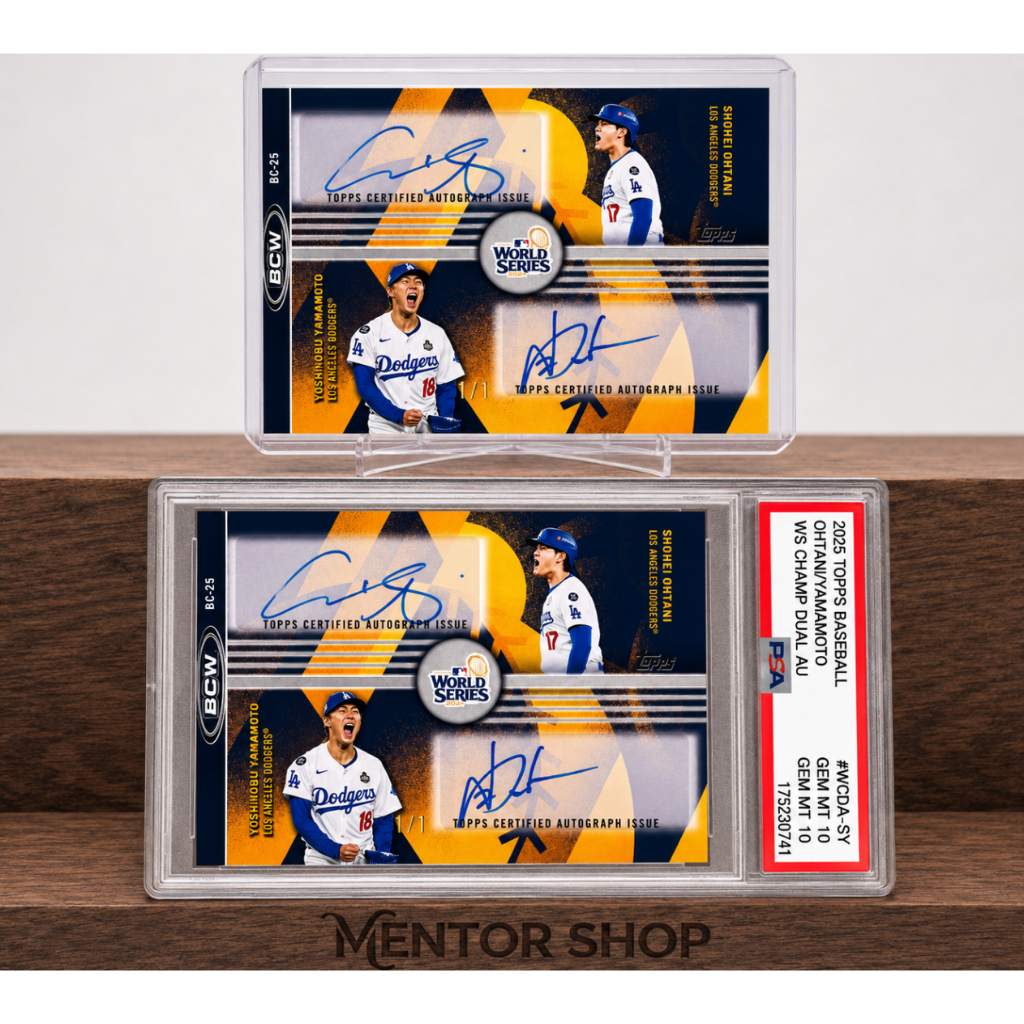 [ร้านเมนเตอร์] ✨Shohei Ohtani Yoshinobu Yamamoto Dual Auto Custom Card 1/1 World Series Champion เบส