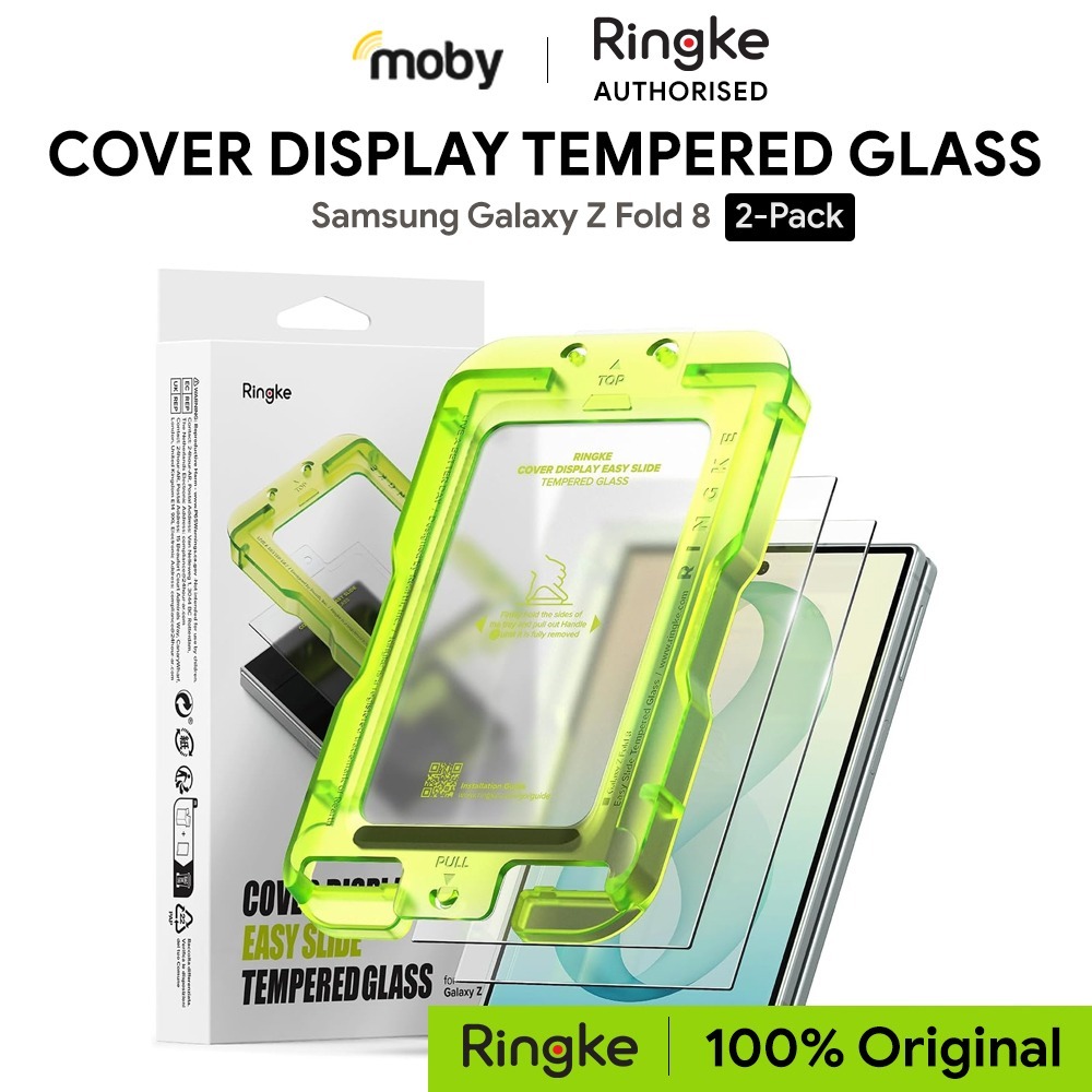 Ringke Cover Display กระจกนิรภัยสําหรับ Samsung Galaxy Z Fold 8 (2-Pack) - แบบใส