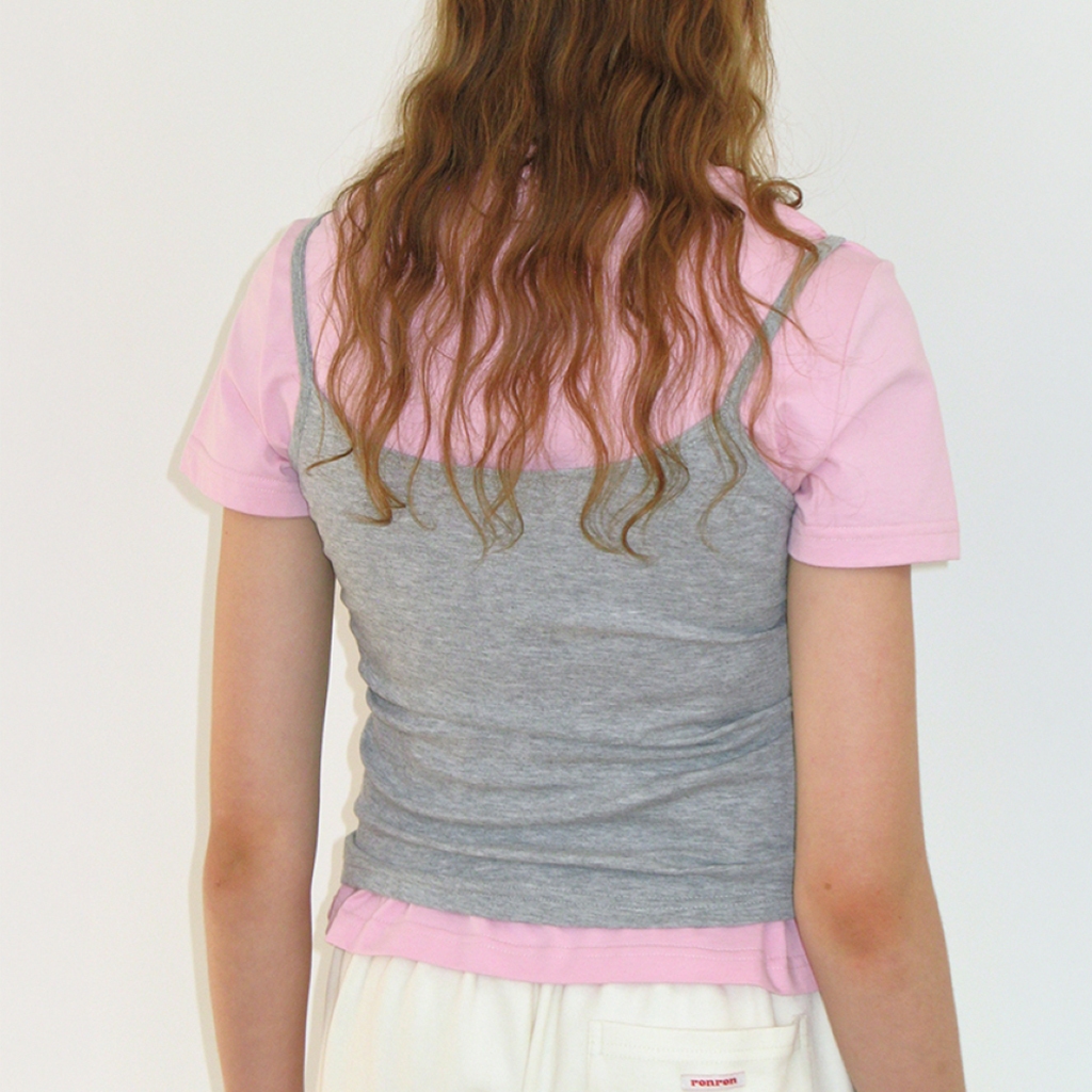 [RONRON] Mini Label Slim Sleeveless / 2colors — صورة 5