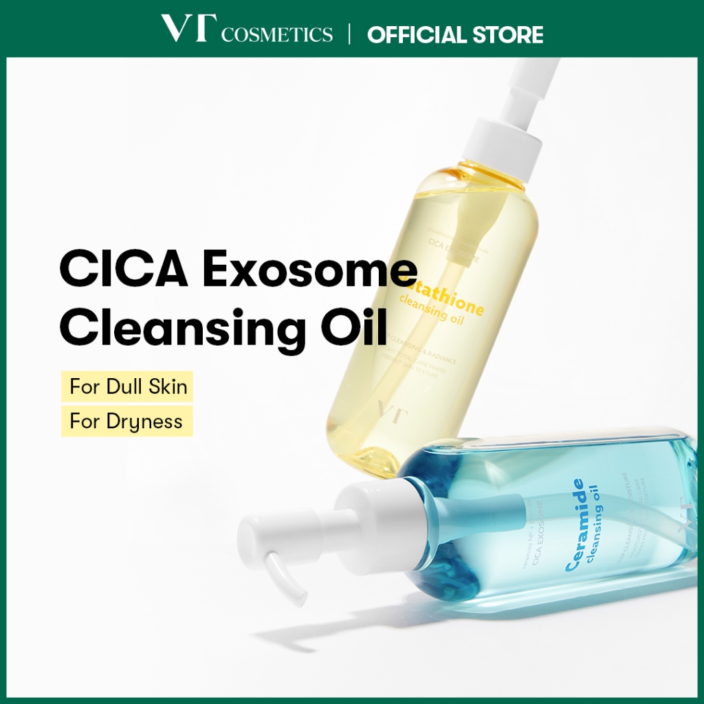 [VT] CICA Exosome Cleansing Oil Glutathione & Ceramaid คลีนซิ่งออยล์ Blackhead & Whitehead remover ส่วนผสมจากพืช [Official Flagship]