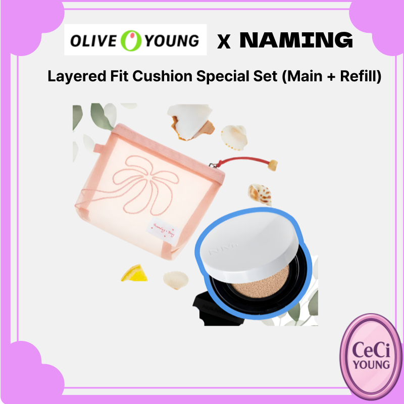 NAMING All Day Master Cushion Refill Set (หลัก + รีฟิล + Limited Buoi Pouch)/ รองพื้นคุชชั่นเกาหลี / Flawless Finish by ceciyoung