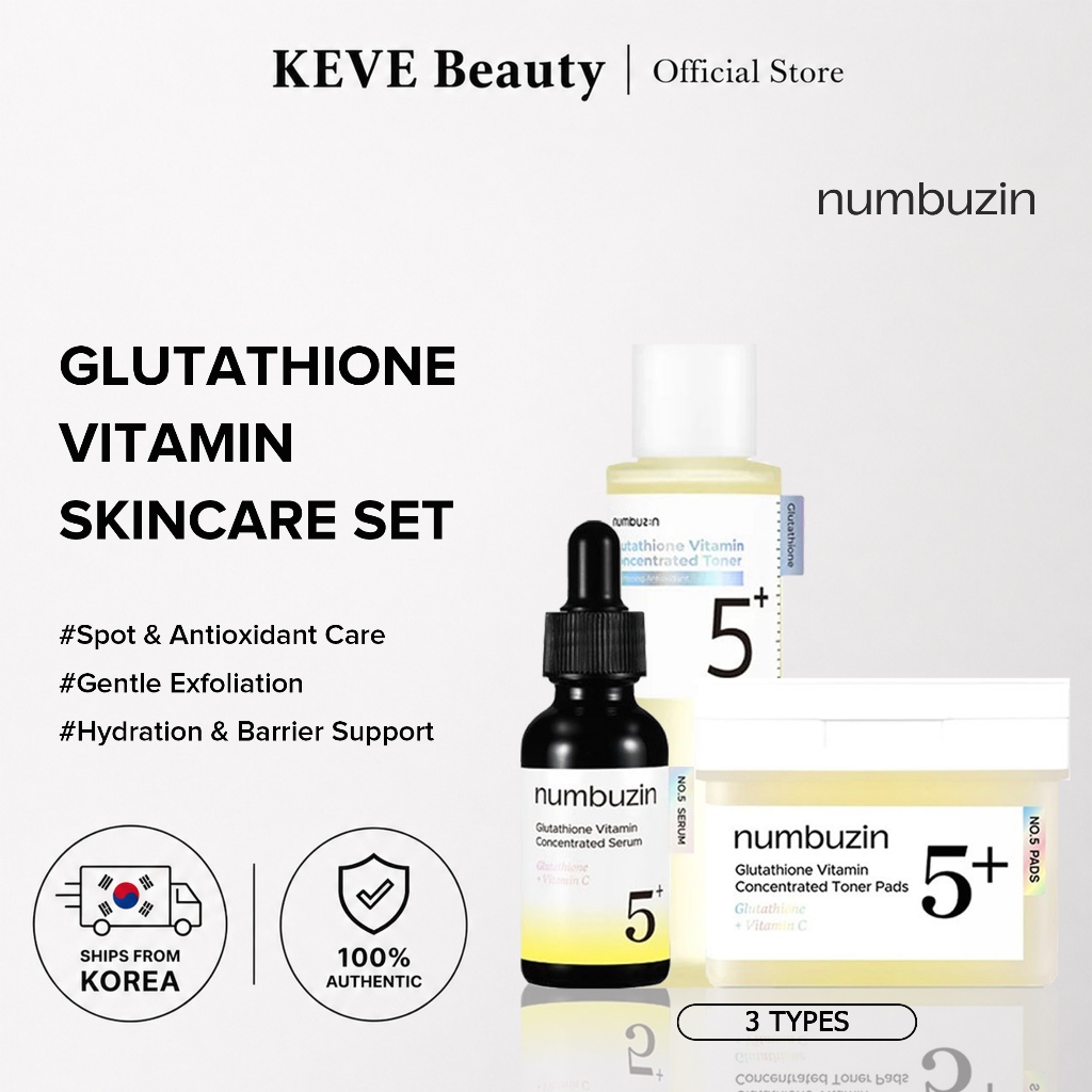 [Numbuzin] No.5+ Super Glutathione Combo - no5+ Vitamin Serum + no5+ Concentrated Pad