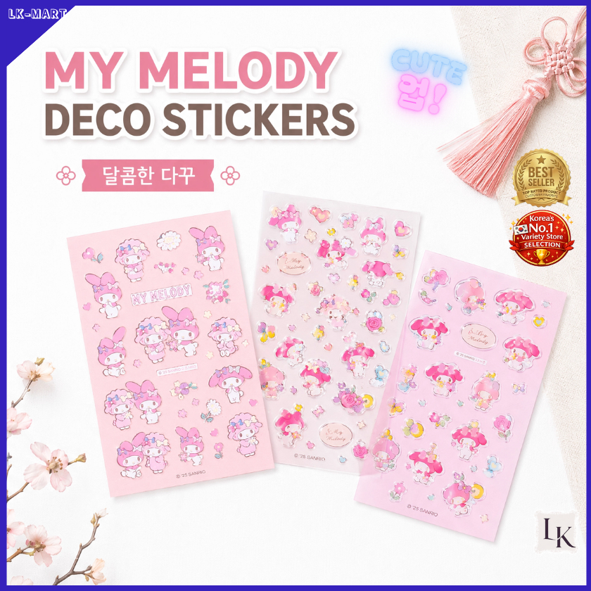 Sanrio My Melody Sticker Collection Deco Set ฟอยล์สายกันน้ํา