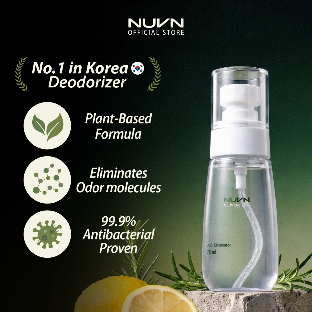 [NUVN Korea] สเปรย์ฆ่าเชื้อขจัดกลิ่น สูตรธรรมชาติ 70 มล. ขนาดพกพา สำหรับรถยนต์ เสื้อผ้า รองเท้า และเครื่องนอน
