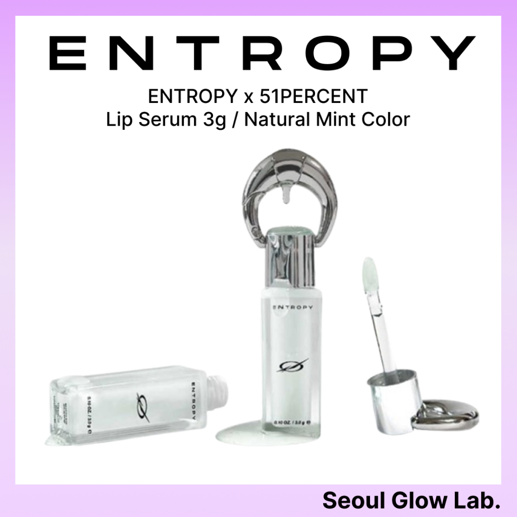 [ENTROPY x 51PERCENT] Lip Serum 3g, High-Glow Moisturizing Lip Care Serum, Natural Mint Color