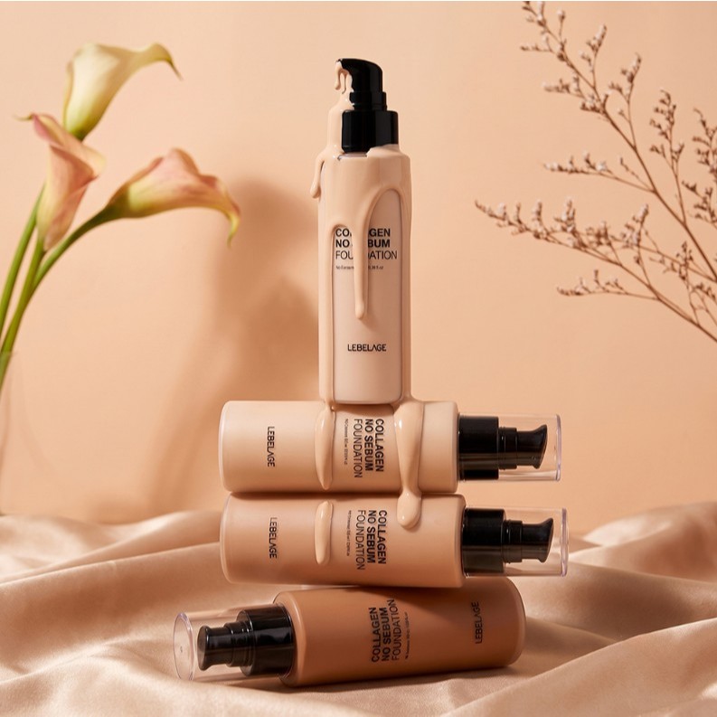 LEBELAGE COLLAGEN NO SEBUM FOUNDATION (100ml/15ml) เบจอ่อน เบจธรรมชาติ เบจทราย)