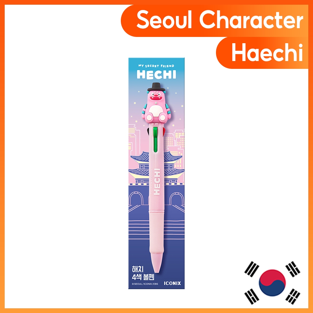 [Korea_ตัวละครโซล] DDP Design Store โซลตัวละคร Haechi ปากกาลูกลื่น 4 สี Smooth Multi Ink Writing Pen