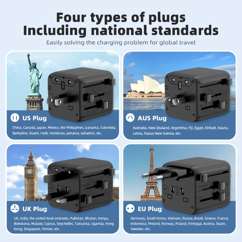 Gadget Mix Diginut TR-12 Mini UniversalTravel Adapter สีดํา thumbnail 3