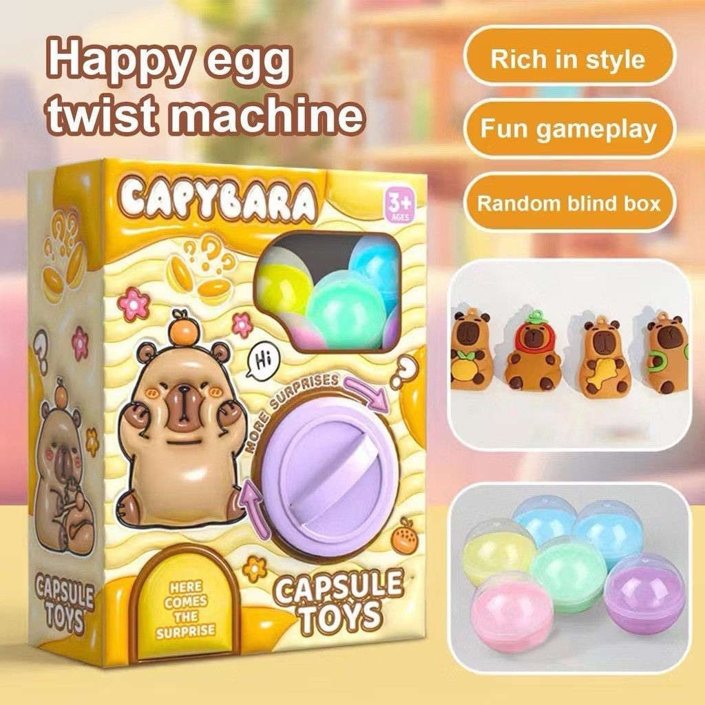 3303) Capybara Vending Machine Toy Mini Gashapon สําหรับเด็ก Christmas & New Year Capsule Machine