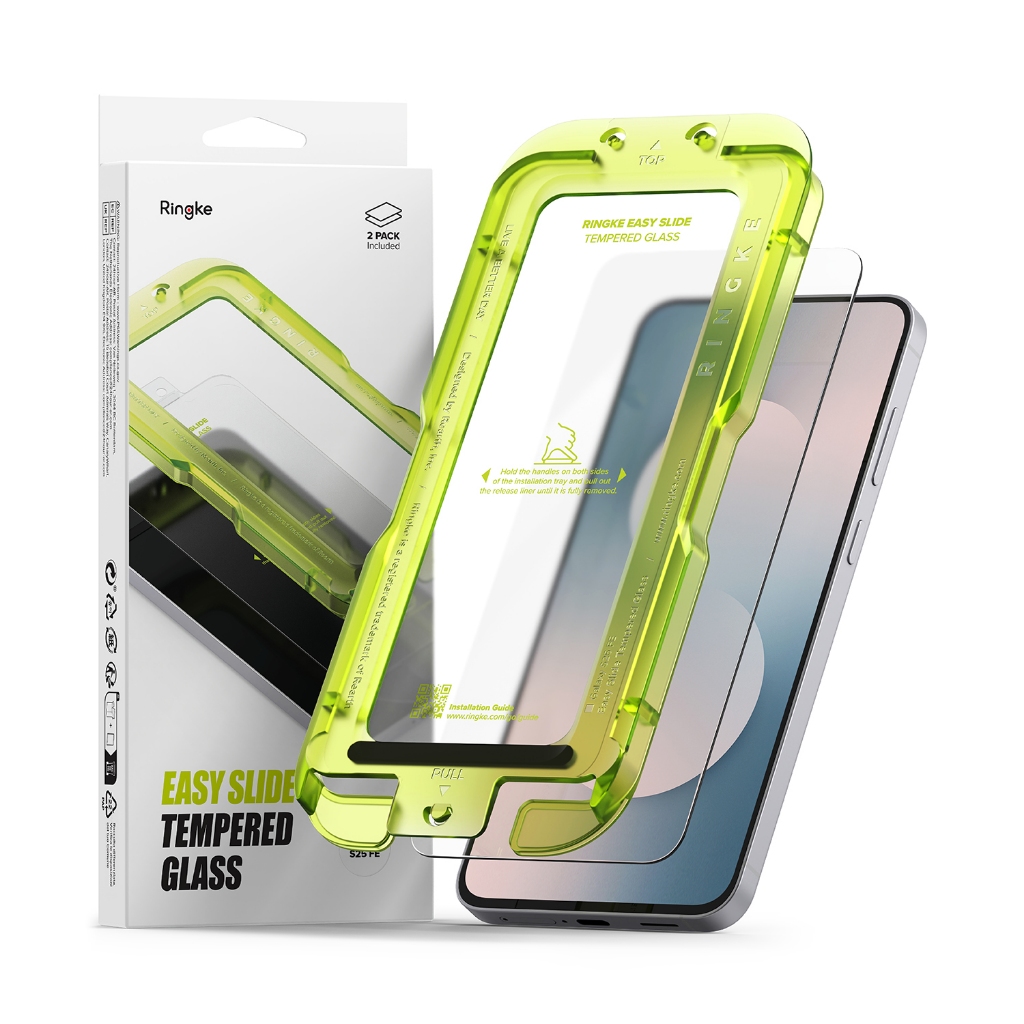 Ringke Easy Slide Glass สําหรับ Galaxy S25 FE กระจกนิรภัยกันรอยหน้าจอ