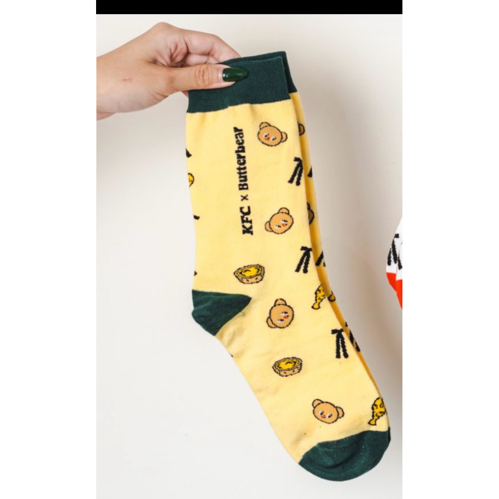 ถุงเท้า KFC x butterbear (เขียว/เหลือง)
