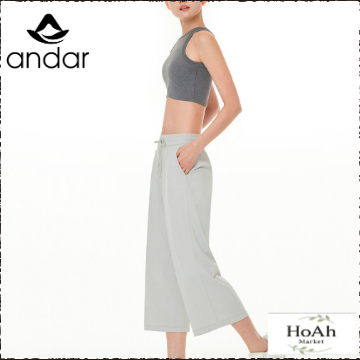 ANDAR Airy Fit Womens Cooling Wide Crop Pants แห้งเร็วน้ําหนักเบา Activewear