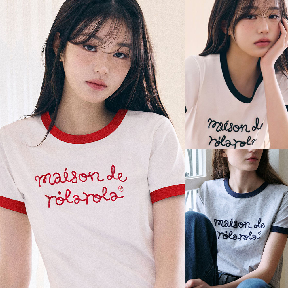 RORAROLA ผู้หญิง Maison de Rola Ringer เสื้อยืดแฟชั่นเกาหลี 3 สี 4987281