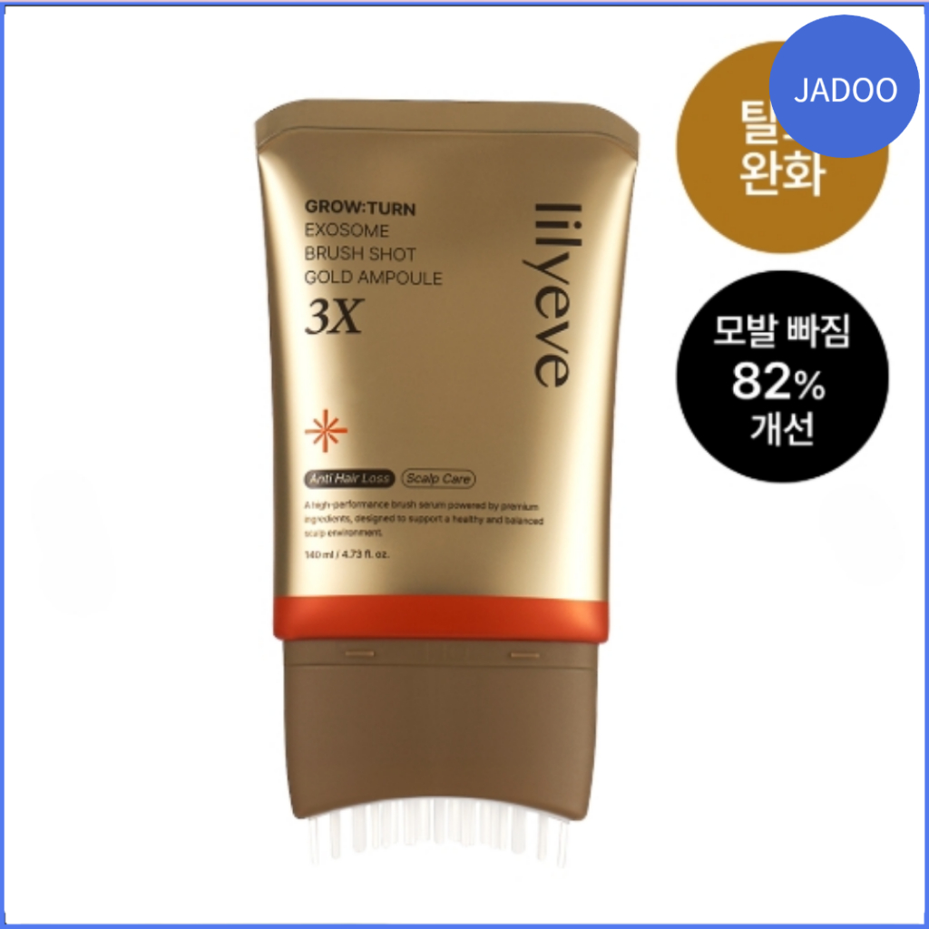 LILYEVE GROW:TURN Exosome Brush Shot Gold Ampoule 3X 100ml | การดูแลหนังศีรษะผมร่วง | แอมพูลผมเกาหลี
