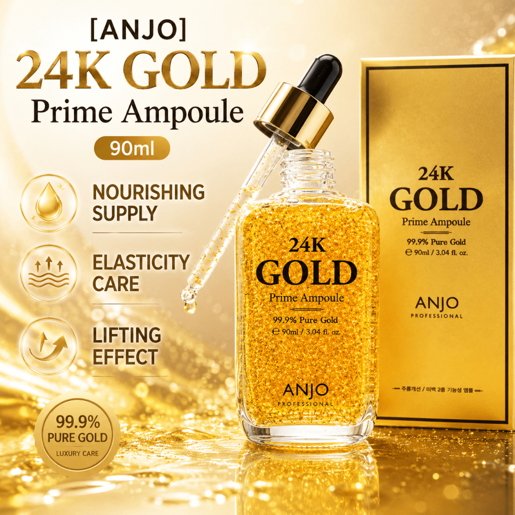 [ANJO] 24K Gold Prime Ampoule, 90ml24K Gold AmpouleNourishingElasticity & LiftingRadiant GlowK-beaut