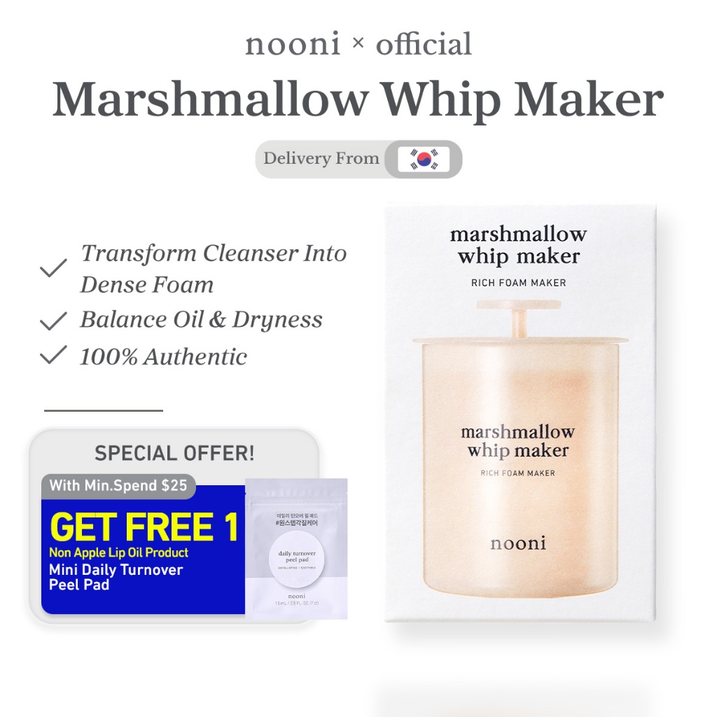 NOONI OFFICIAL Marshmallow Whip Maker - เครื่องมือทําความสะอาดผิวหน้าสําหรับการสร้างโฟมที่อุดมไปด้วย