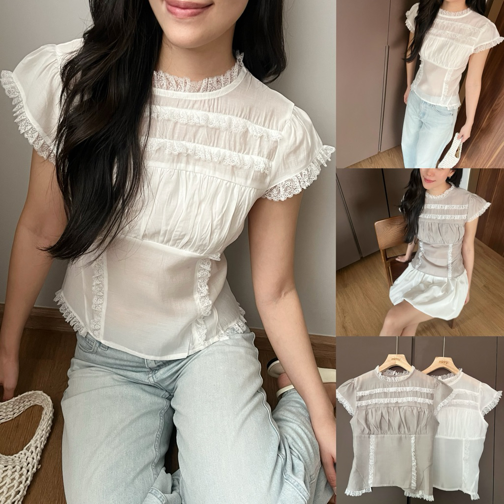 MIRINY - Rosalie Blouse เสื้อระบายลูกไม้