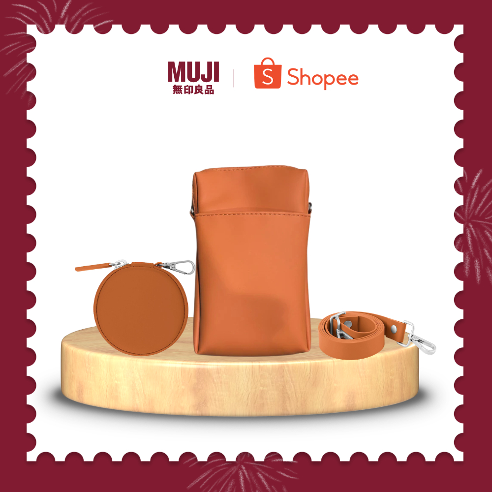 [MUJI ONLINE BUNDLE SET] กระเป๋าใส่สมาร์ทโฟนแบบซิปพร้อมชุดสายรัด