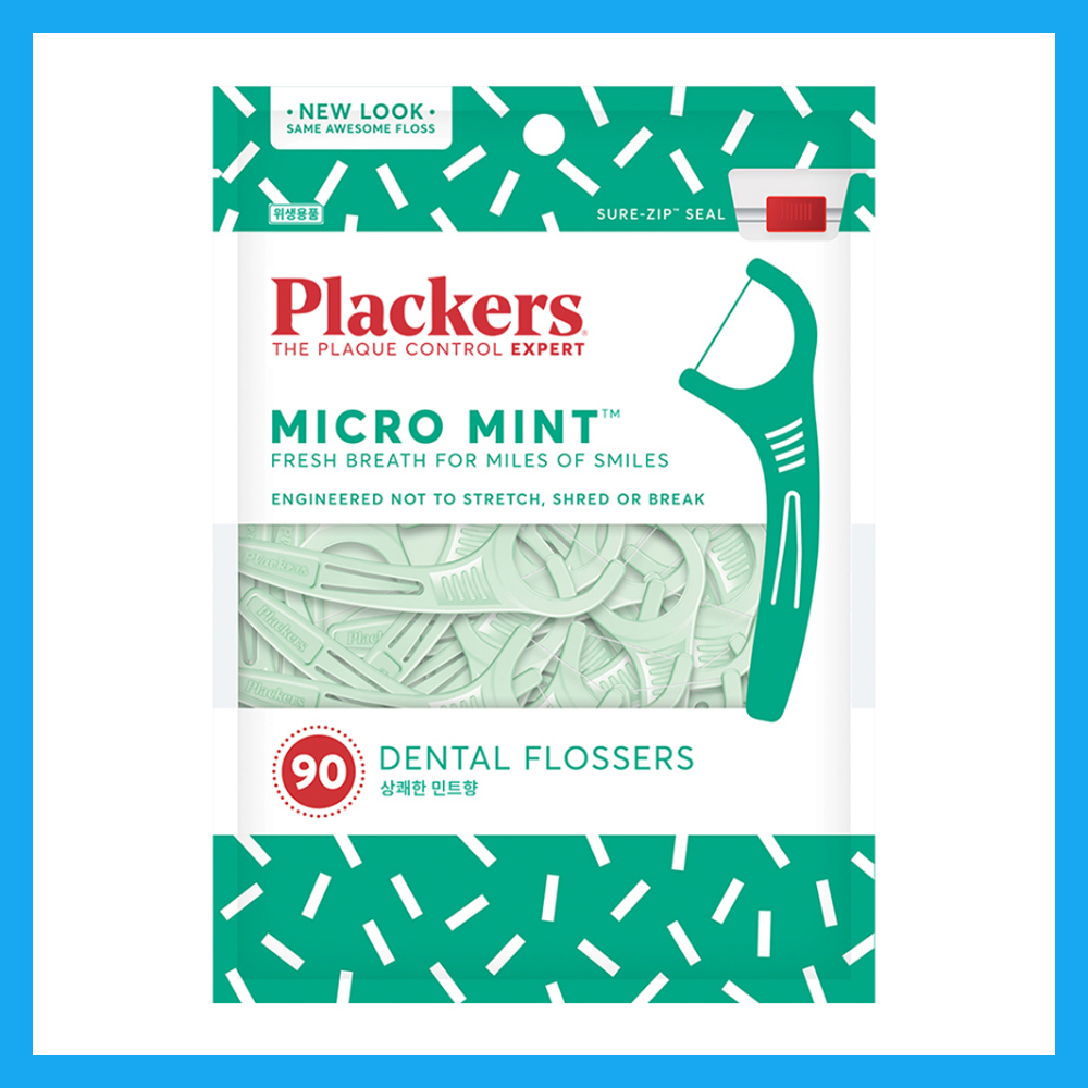 Plackers ไหมขัดฟันไมโครมิ้นต์ 90 ชิ้น