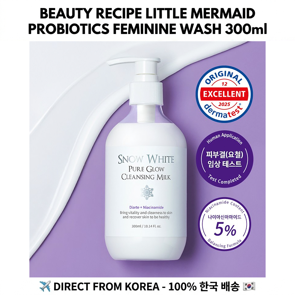 BEAUTY RECIPE Snow White Pure Glow Cleanser Milk 300ml Daily Makeup Remover K-Beauty