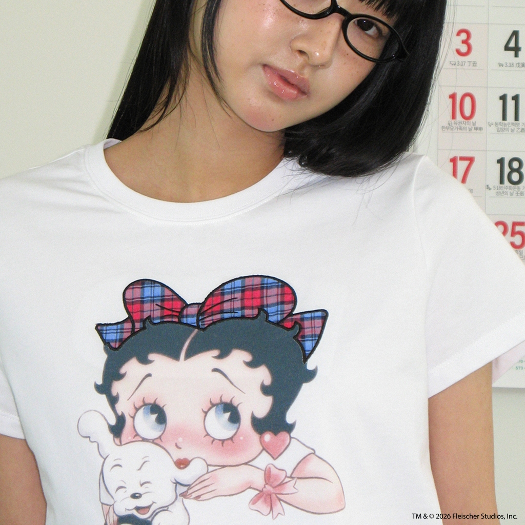RONRON تيشيرت قصير Betty Boop بشريط (3 ألوان) — صورة 4