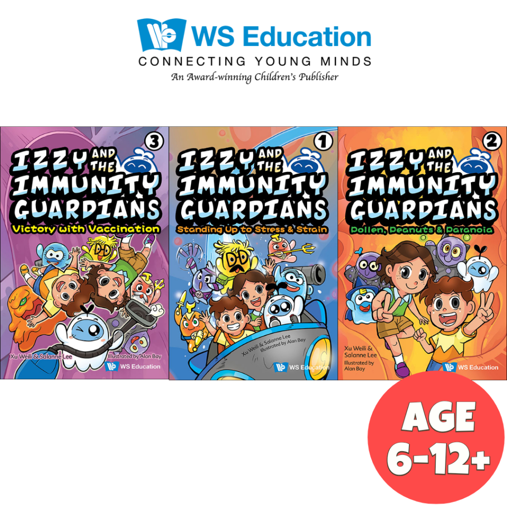WS E - Izzy and the Immunity Guardians Set 1 เล่มเดียว - อายุ 6-12+ หนังสือนิทานการ์ตูนวิทยาศาสตร์สํ