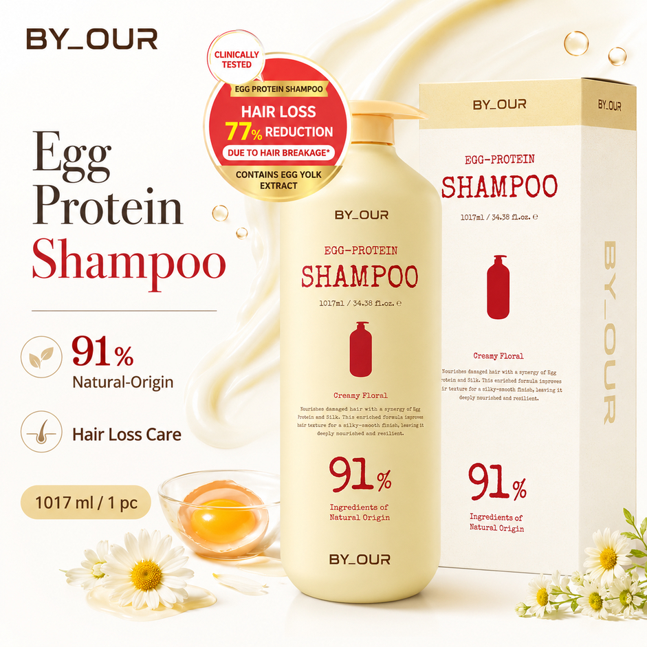 BYOUR Egg Protein Shampoo 1017ml 1pc/2pcs – Protein Hair Care, Moisture & Nutrition Shampoo for Dry 