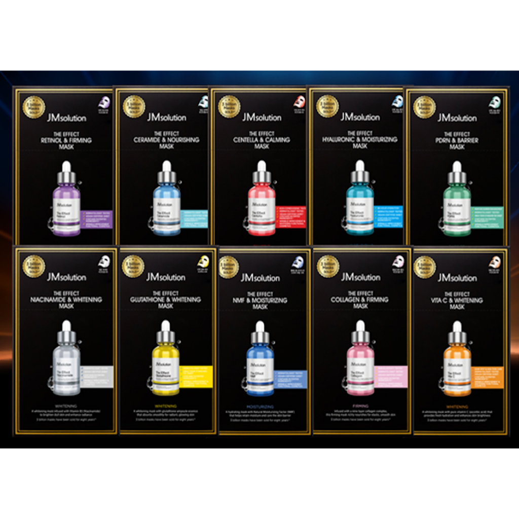 [JM SOLUTION] THE EFFECT MASK 10 แผ่น (COLLAGEN & FIRMING / PRDN & BARRIER / GLUTATIHION & WHITENING