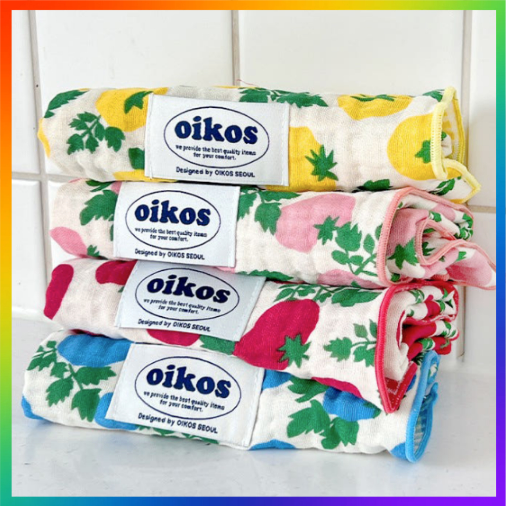 [oikos] ผ้าเช็ดจานผ้ากอซผ้าฝ้ายสําหรับห้องครัว | ฝาครอบไมโครเวฟอเนกประสงค์แผ่นรองโต๊ะ Coaster Dining