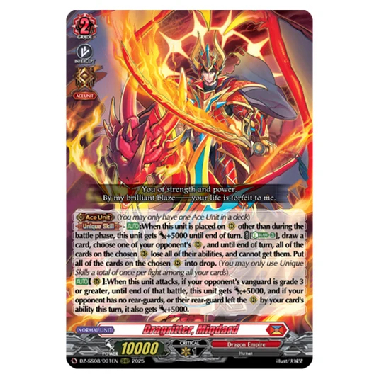 การ์ดไฟท์ภาษาอังกฤษ Vanguard Dragritter, Miqdard DZ-SS08/001EN ORRR