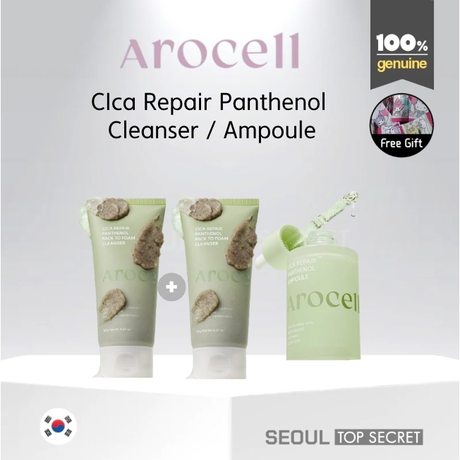 [arocell](1+1)Cica Repair Panthhenol Pack to Foam Cleanser 120g*2, Ampoule 40ml