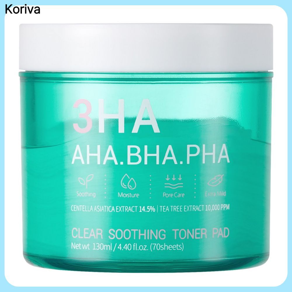 3HA Clear Toner Pad 70 แผ่น Moisture Facial Pad Daily Skincare Easy Face Care