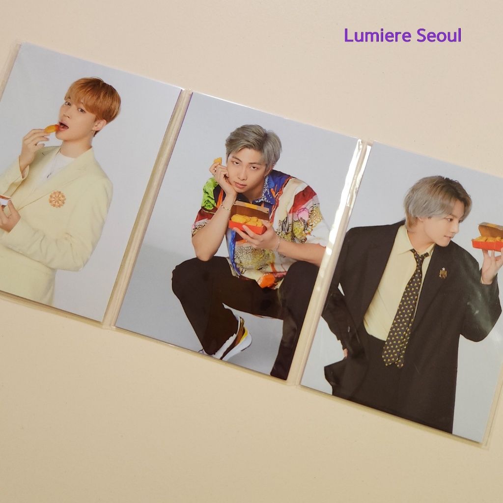 BTS McDonalds Photocard – Jimin / RM / Jung Kook (ที่ยังไม่ได้เปิดอย่างเป็นทางการปี 2021)