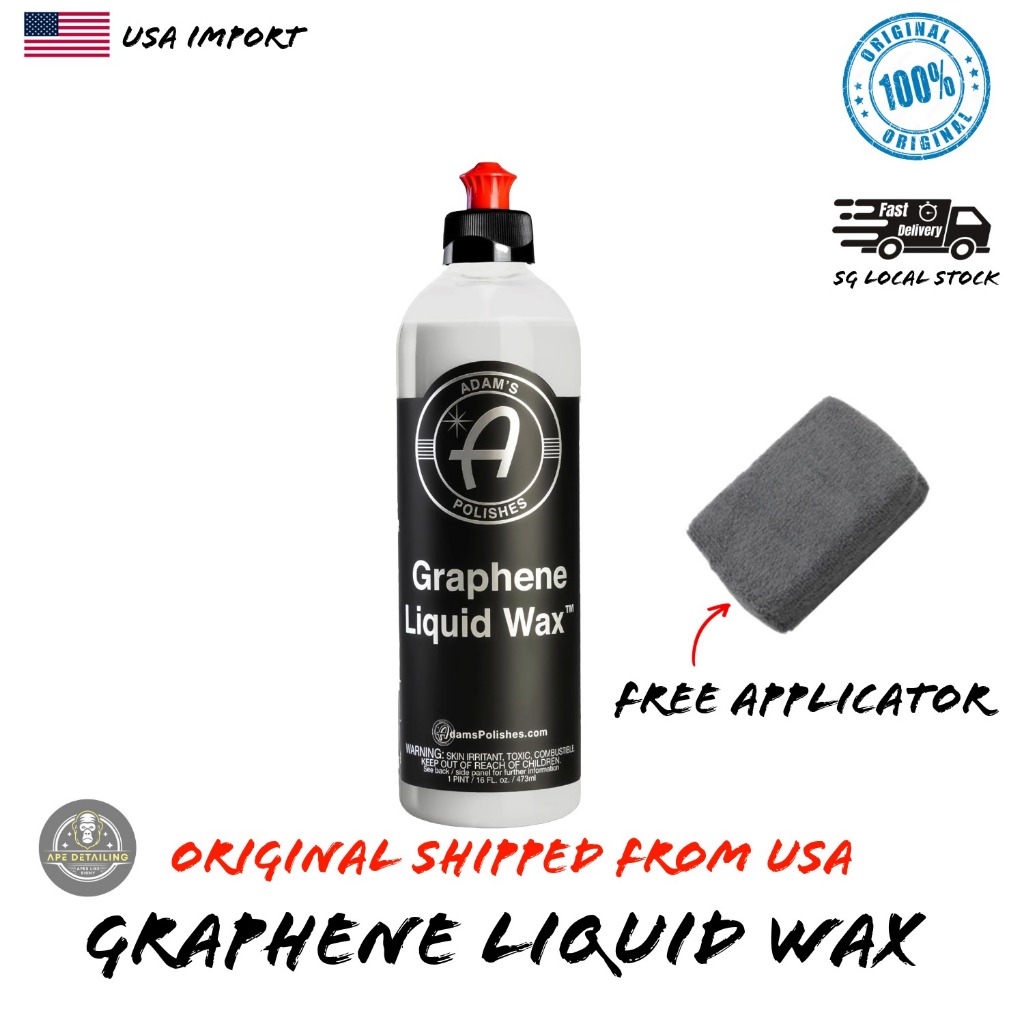 🇸🇬 Adams Graphene Liquid Wax 473ml – กลอสอย่างล้ําลึก, การป้องกันแบบไฮโดรโฟบิก, ส่องแสง 1 ขั้นตอนง่า