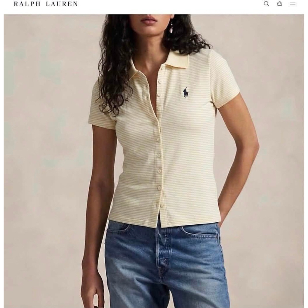 เสื้อโปโลผู้หญิงรุ่น Buttoned-Placket จาก Polo Ralph Lauren