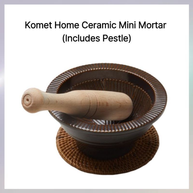Komet Home Ceramic Mini Mortar and Pestle Set (รวมสาก)