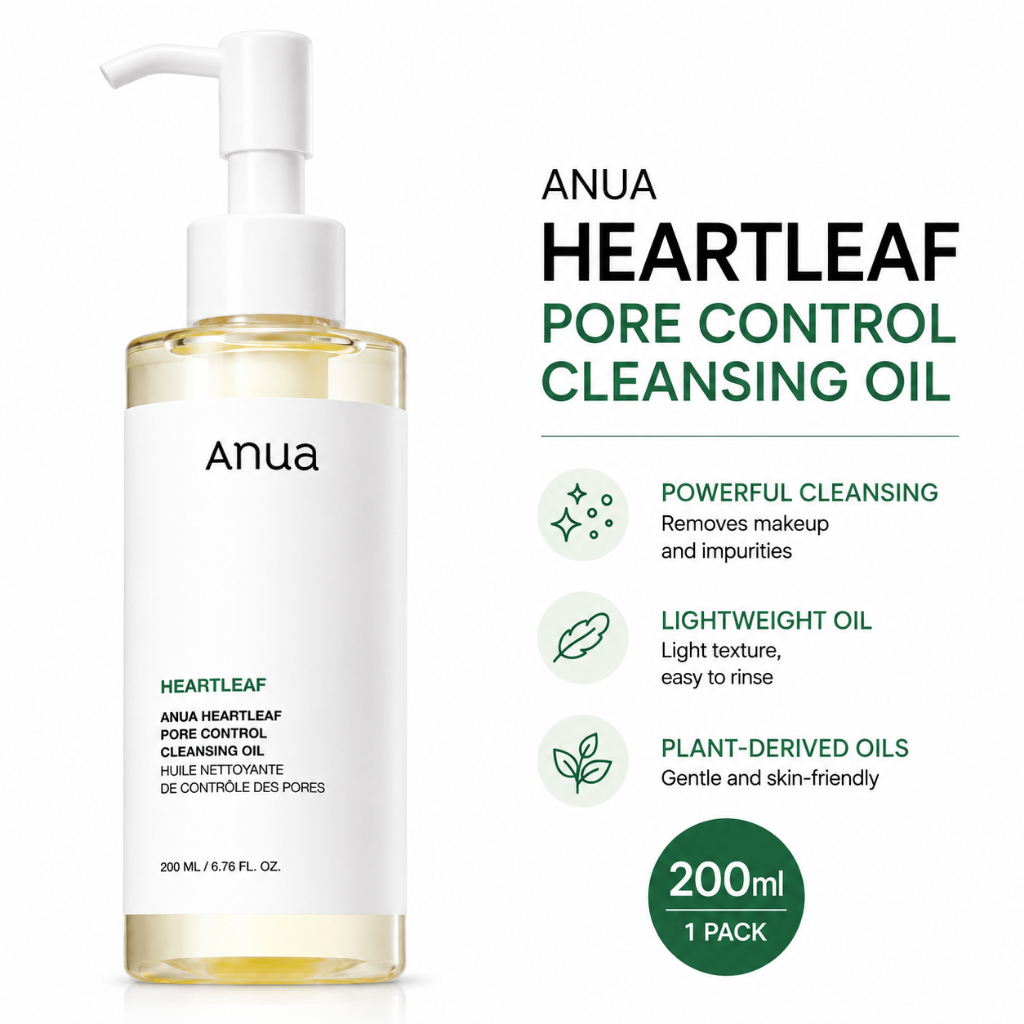 [ANUA] Heartleaf Pore Control Cleansing Oil, 200ml, 1pc / Korean Cleansing Oil / Pore Control / ของแ