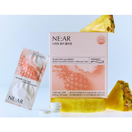 [ne:ar] Pure Collagen Micro Berry Sol Collagen, 1700mg, 28 ชิ้น / อาหารเสริมคอลลาเจนเกาหลีโดย [เกาหล