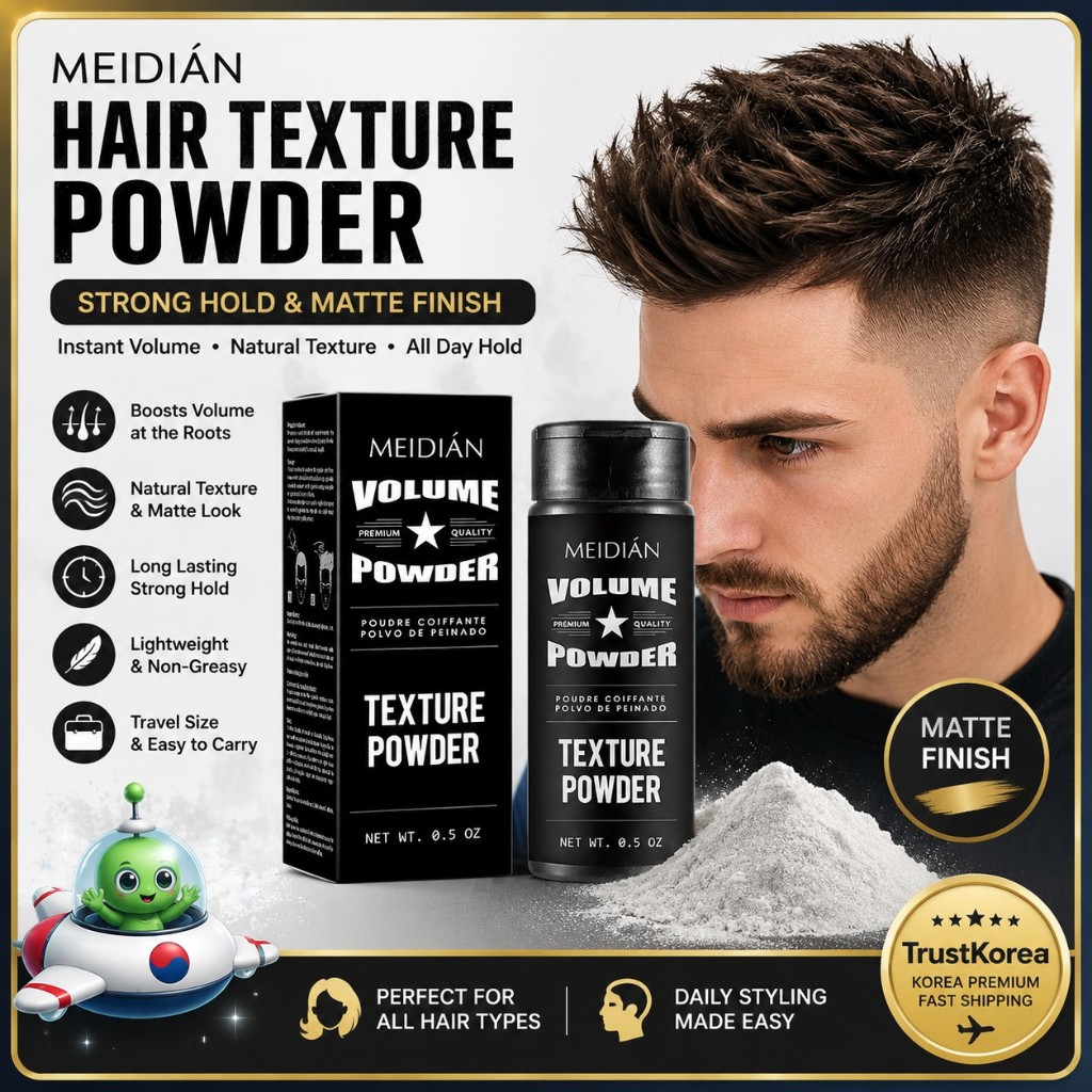 MEIDIAN Men Hair Texture Powder 0.5oz Strong Hold Matte Finish Volume จัดแต่งทรงผม Powder ผม Volumiz