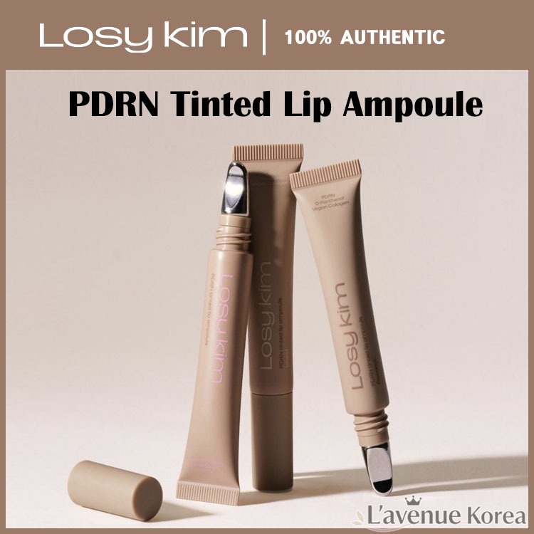 [Losy kim] ✨PDRN Tinted Lip Ampoule✨ (13 สี) Plumping Glow Lip Serum Neutral Shade Hydrating Vegan F