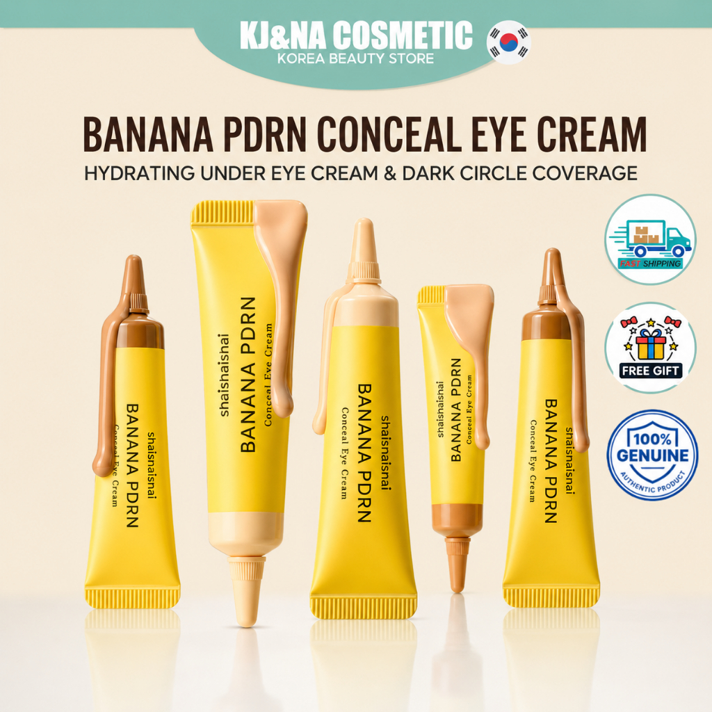 ของแท้ 100% [shaishaishai] Banana PDRN Conceal Eye Cream 15ml - ลดรอยคล้ำ, ผิวใต้ตาสว่างใส, ครีมบำรุงรอบดวงตา