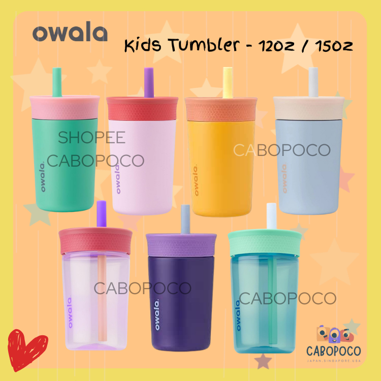 Owala Kids Tumbler - Lilac Rocket, Blue Lagoon, Reel Cool Fish, Seas the Day, Peacock, Picnic, Kid, 